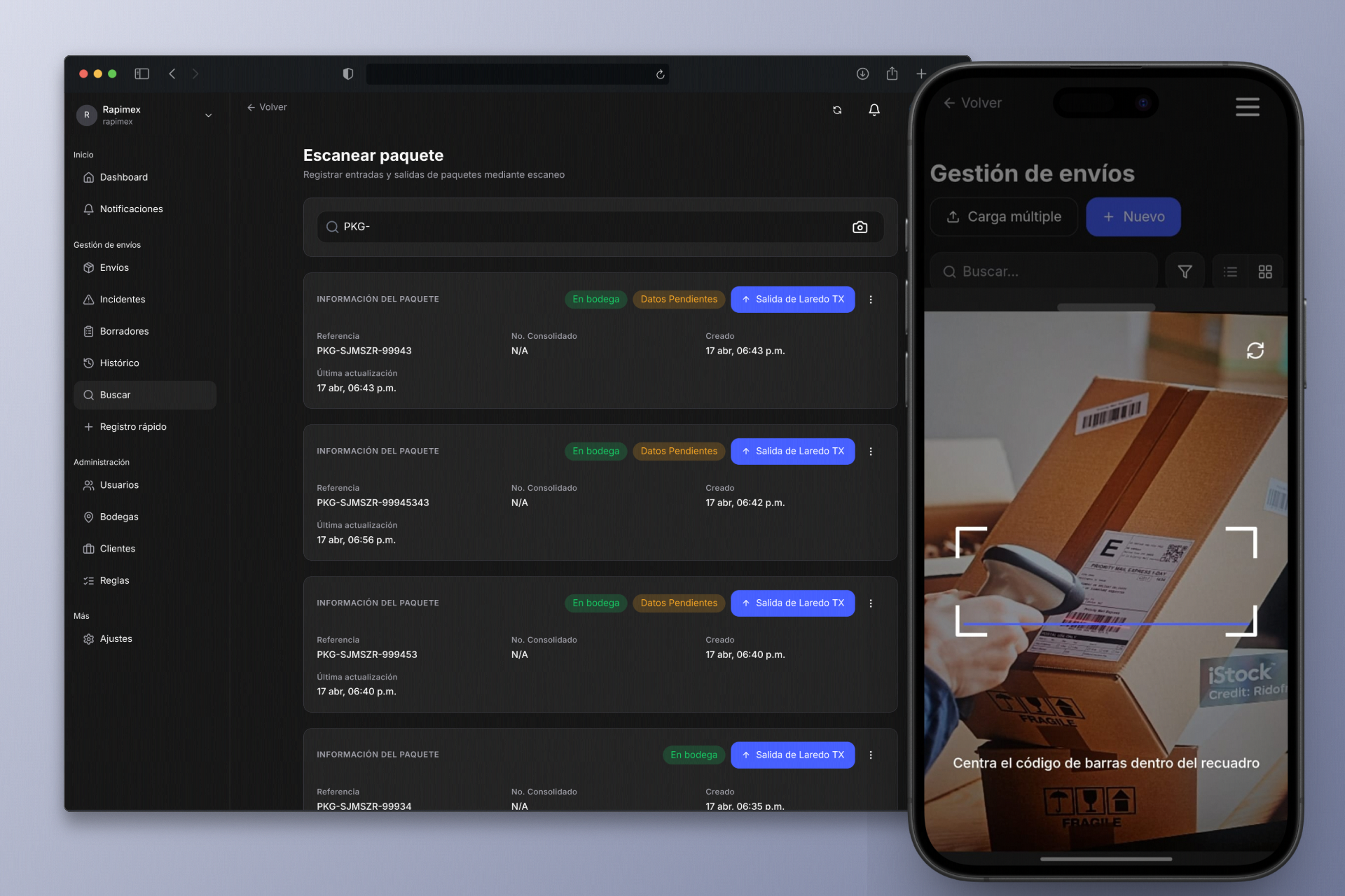 Descriptive image number 0 for Rapimex - B2B Logistics Platform